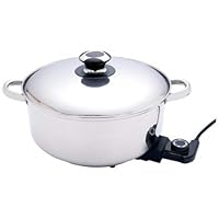 Precise Heat 12-Inch Surgical Stainless Steel Deep Electric Skillet/Slow Cooker