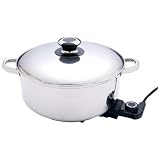 Precise Heat 12-Inch Surgical Stainless Steel Deep Electric Skillet/Slow Cooker