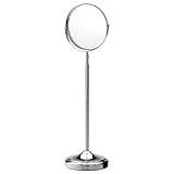 Adjustable Height Floor 5X to 1X Mirror, Chrome