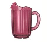 Pitcher, 60 oz., deluxe 3-lip, ruby red, Tuffex, (Top diameter 5.75'', bottom diameter 3.625'')