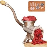 #10 Deluxe Heavy Duty Manual Tinned Meat Grinder (3 stuffing funnesl, stuffing stars,... by Weston