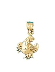 Dazzlers Solid 14karats gold Crab Charm Pendant Available in three colors : White, Yellow and Rose Gold from jewelsberry (weights: 1.8 grams only)