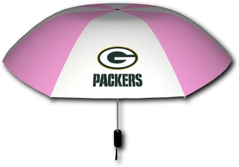 Rainmate Rainwear NFL Green Bay Packers Pink & White 42-Inch Folding Umbrella
