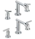 20 072 ENO GROHE Atrio low spout brushed nickel 8 cc lavatory faucet. Does not include handles.
