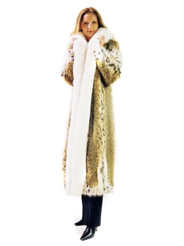 Natural Lynx Coat w/White Fox Tuxedo
