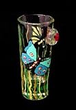 Butterfly Meadow Design - Hand Painted - Collectible Shooter Glass - 1.5 oz.