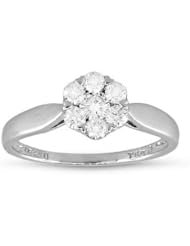 0.39ct tw Diamond Cluster Ring set in 18k White Gold