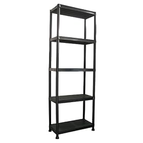 5 Tier Galaxy Black Plastic Shelving.