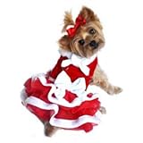 White Christmas Santa Girl Dog Dress (Small)