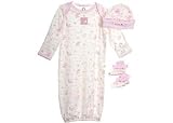 Gerber Organic Gown Starter Set- Sweet Friends PINK 0 - 6 Months