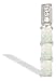 14K White Gold Genuine Emerald-cut Opal and Diamond 3-Stone Pendant