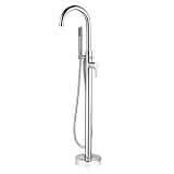 FREE STANDING CHROME BATH MIXER FILLER SHOWER TAP