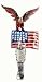Hand Blown Glass Eagle with American Flag Wine Bottle Stopper Yurana Designs - BS037
