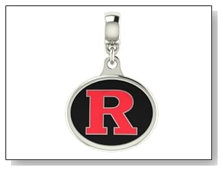 Rutgers Scarlet Knights Collegiate Drop Charm Fits Most European Style Bracelets Including Chamilia Zable Troll and More. High Quality Bead in Stock for Fast Shipping.