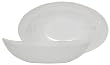 Art Glass White Large Boat Bowl 13 1/2"x8"x3 1/2"