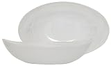 Art Glass White Large Boat Bowl 13 1/2"x8"x3 1/2"