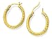 9ct Gold Diamond Cut Creole Earrings