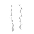 Sterling Silver Leaf Duster Earrings - Silver