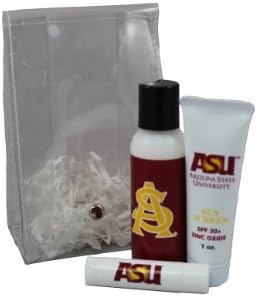 Arizona State Suncare Gift Pack, 2oz moisturizing lotion, lip balm SPF 15, 1 oz. SPF 30+ Broad Spectrum Zinc Oxide Sunscreen thatrubs in clear not leaving any white residue. Our Sunscreens are "fragrance free" and formulated to be a physical barrier on your skin acting like a million tiny mirrors that reflects both UVA and UVB rays. 80 Minutes Water Resistance. Manufactured in Arizona