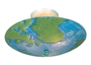 3 Light Semi-Flush Ceiling Light Fixture - Blue/ Green