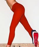 American Apparel 8328 Cotton Spandex Jersey Legging 3-PACK, Red/Light Pink/Asphalt, XL