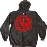 Foundation Og Star & Moon Zip Hooded Sweatshirt [X-Large] Charcoal/Red