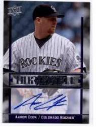 2009 Upper Deck INKredible #AC Aaron Cook - Colorado Rockies (Autographed Card) (Baseball Cards)