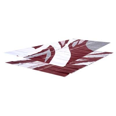 RV Patio Mat: 9 x 18 Burgandy Waves Pattern