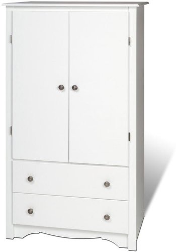 Prepac 2-Door Armoire - White Prepac 2-Door Armoire - White