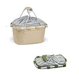 Picnic Basket Insulated Collapsible Metro in Beige by Picnic Time