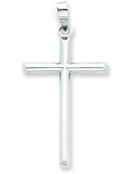 14K White Gold Cross Pendant Charm Jewelry Religious