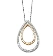 14k Two-Tone Gold & Diamond Double Teardrop Pendant on 18" Necklace (0.50ctw)