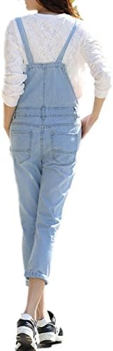 Women's Washed Vintage Plus Size High Waist Jean Jumpsuits (M)