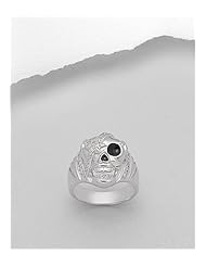 Skull Colored Enamel Ring In 92.5 Sterling Silver