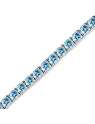 5 CT Blue Topaz Bracelet 14K White Gold