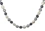 Dyed Black, Peacock and Gray Free-Form Freshwater Cultured Pearl Strand Necklace with Sterling Silver Clasp (10-11mm), 22"