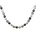 Sterling Silver 10-11mm Dyed Black and Gray Free-Form Freshwater Cultured Pearl Strand Necklace, 22"