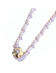 14k Solid Culture Freshwater Pearl Daisy Necklace
