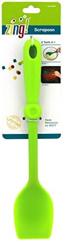 Silicone Scraper Spoon Spatula - The Scrapoon by Zing! In Bright Fun Colors (Lime Green)