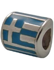 Zable Greece Flag Country Flags Sterling Silver Charm