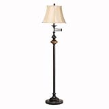 Kichler Lighting 74240 Clayton 60-Inch Portable Swing Arm Floor Lamp, Restoration Bronze and Marble Accent with Champagne Soft Back Shade