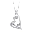 Sterling Silver Diamond Heart Pendant with Chain
