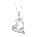 Sterling Silver Diamond Heart Pendant with Chain