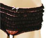 Bella's Boudoir Knickers, Pink with Black Ruffle