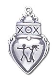 Solid Sterling Silver Xox Heart Charm