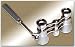 Lorgnette Opera Glasses Iolanta with Holding Handle in Platinum