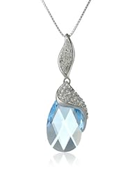 Carnevale Sterling Silver Briolette with Swarovski Elements Pendant Necklace, 18"