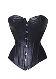 Echtes Kunst Leder Vollbrust Korsett Mieder Corsage Dessous Schwarz