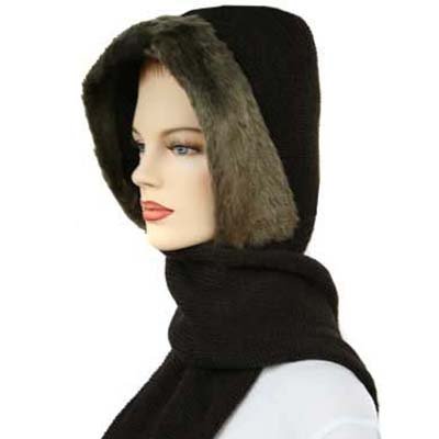 Cloche Hood Cowl and Knit Scarf