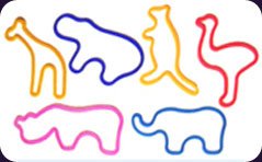 Silly Bandz Zoo Shapes 24-Pack + Free Carabina